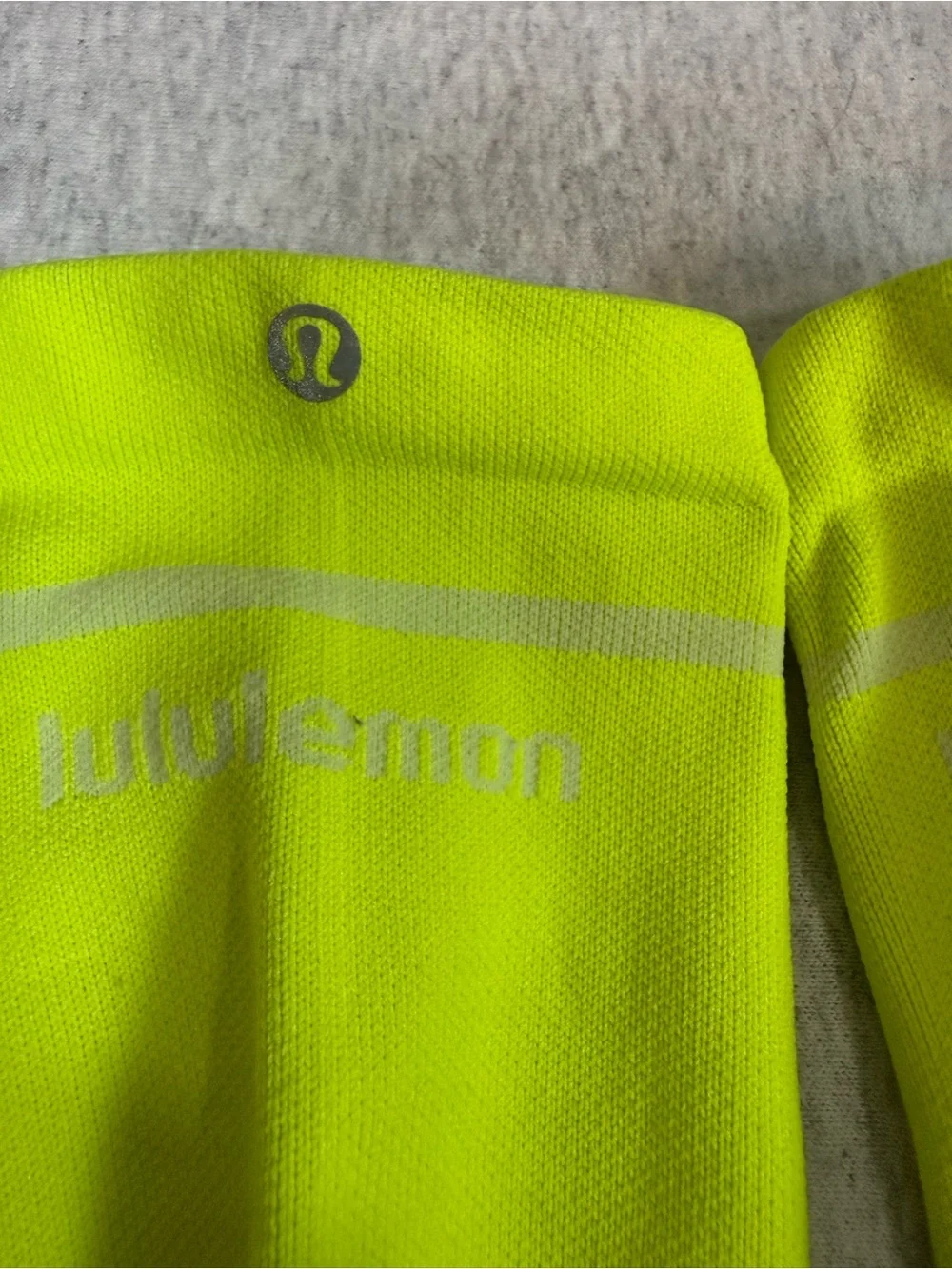 Lululemon Power Stride Crew Socks - Highlight Yellow & Blaze Orange‎ - Large